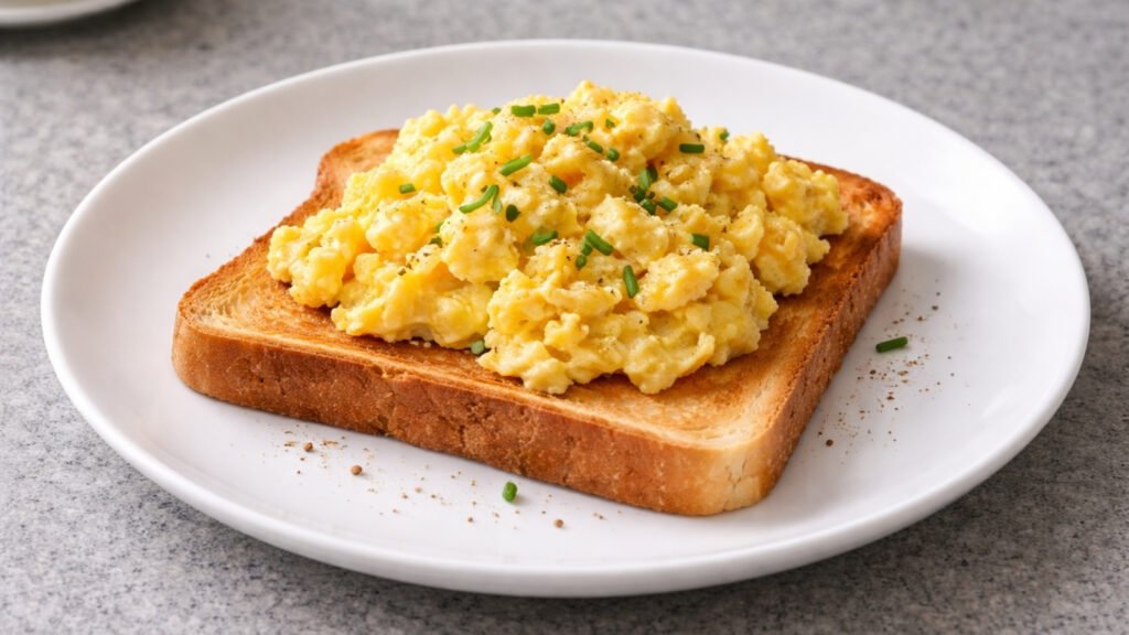 scrambled egg on toast, cheap easy meal