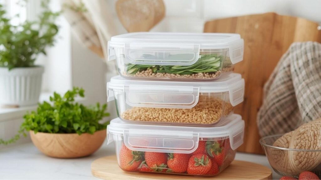 Glass meal prep container with single-serve freezer meal