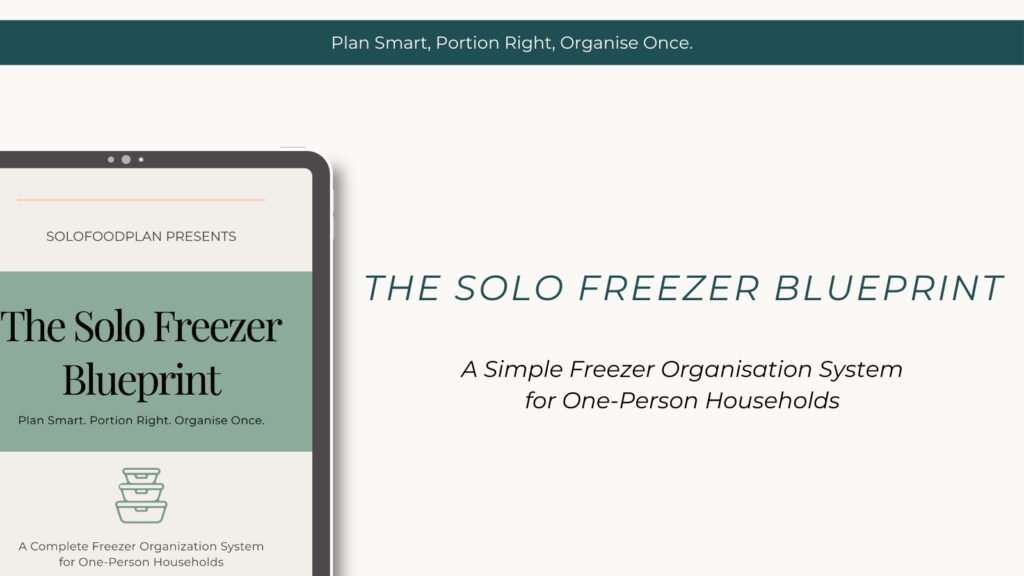 Freezer organisation system for one person printable planner