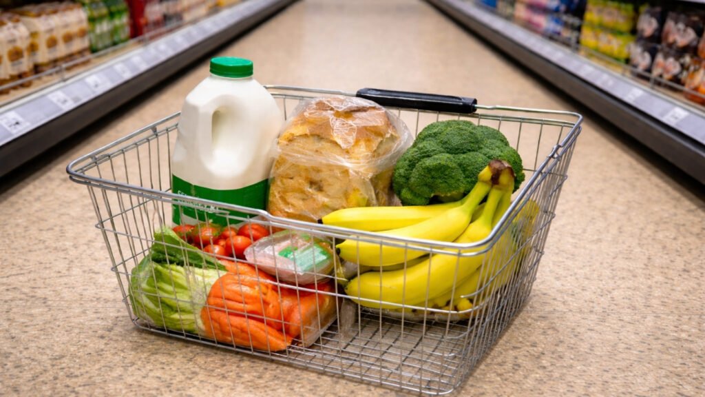 Small grocery shop for one person in UK supermarket