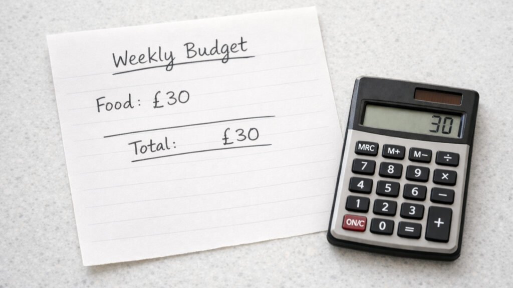 Weekly food budget breakdown for one person UK