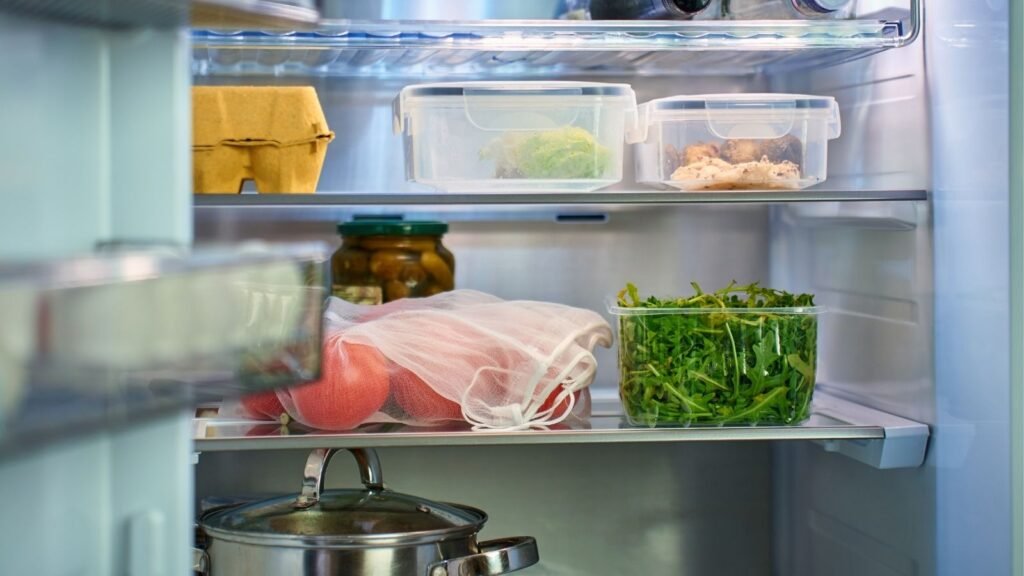 fridge containing food organised neatly when you live alone