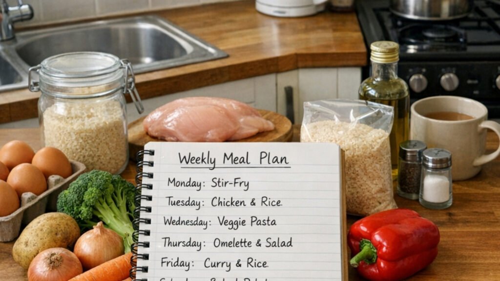 meal planning for one person UK simple weekly setup
