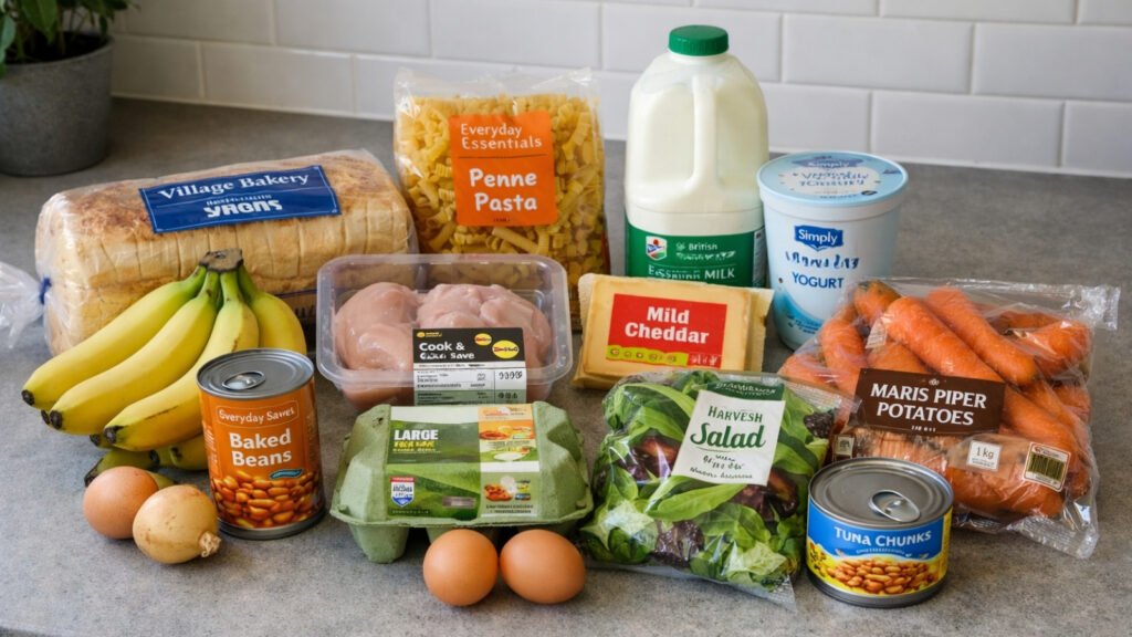 budget grocery shopping for one person UK weekly shop