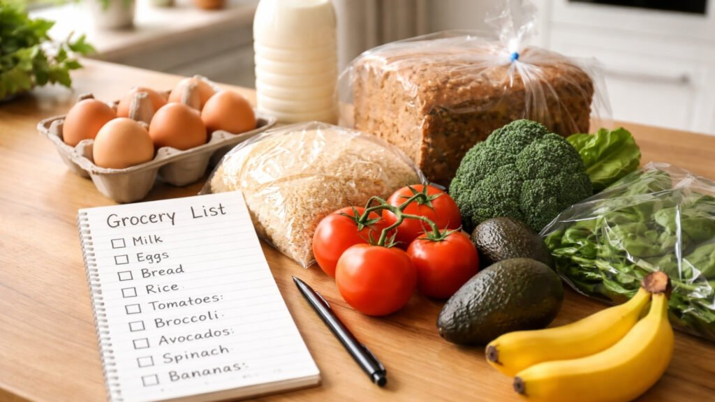 cheap grocery list for one person UK budget food shopping