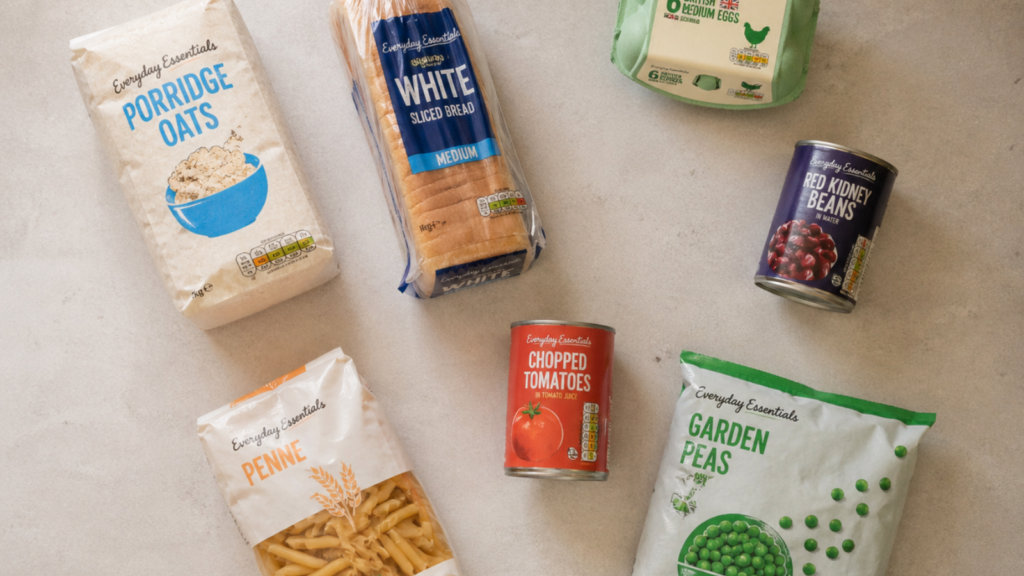 £10 grocery list for one person UK budget food shop
