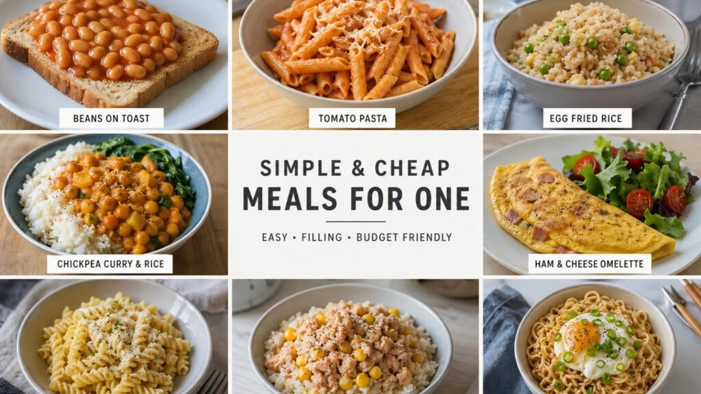 cheap meals for one person UK under £1 ideas