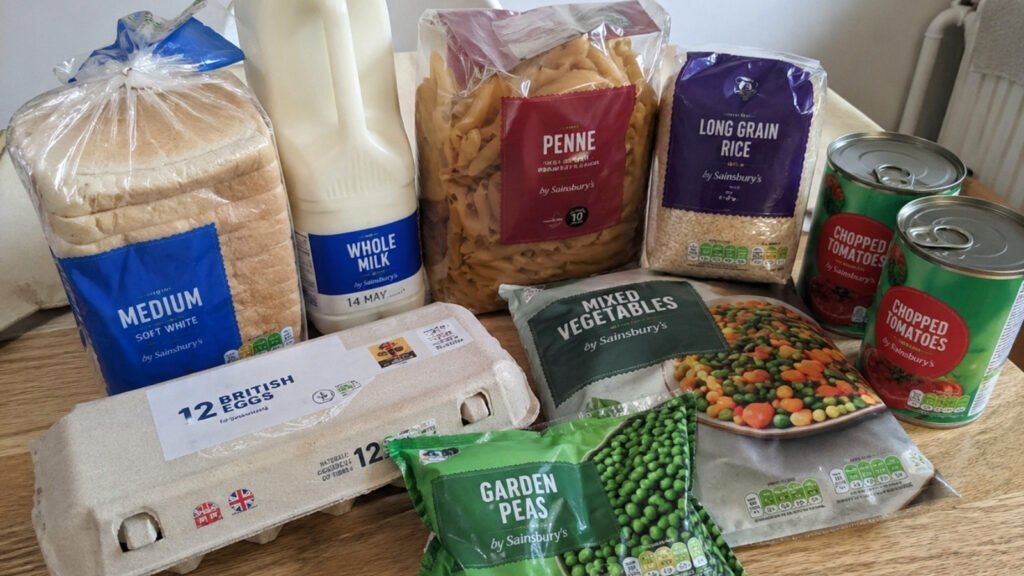 cheap grocery list for one person UK budget shopping haul