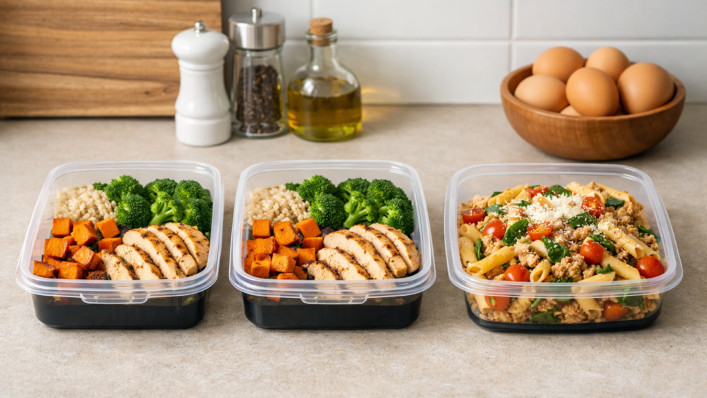 batch cooking budget meals one person UK simple prep