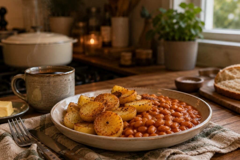 Cheap potato and beans meal for one person in the uk